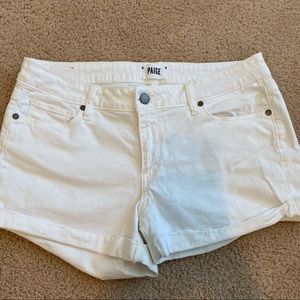 PAIGE White Denim Shorts - Size 28/6